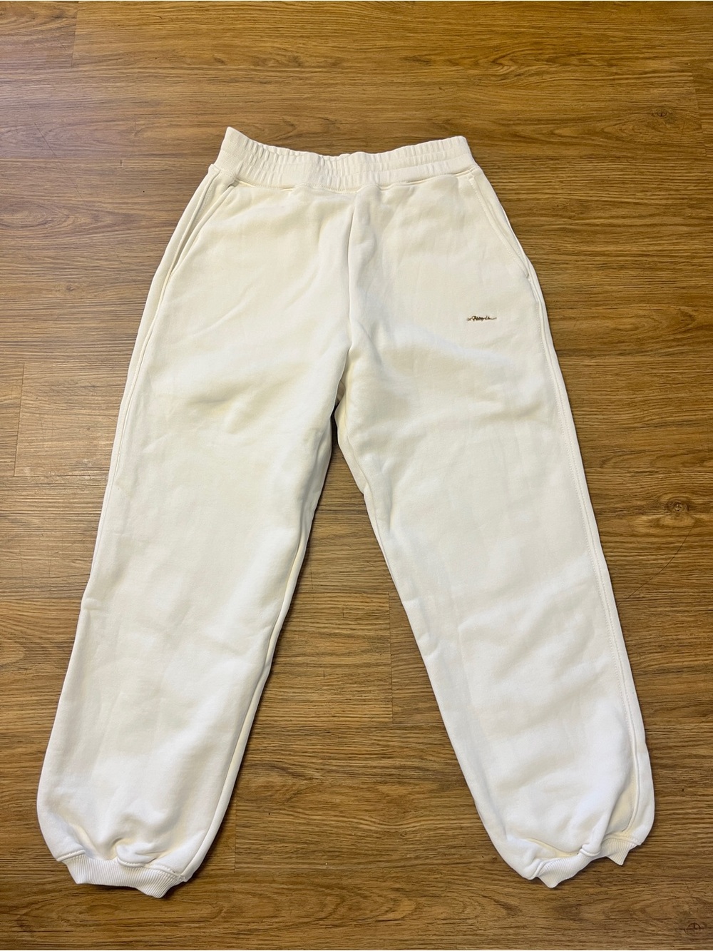 3.1 Phillip Lim Designer Heavyweight Cotton Fleece Sweatpants Cream XS